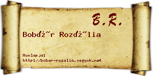 Bobár Rozália névjegykártya